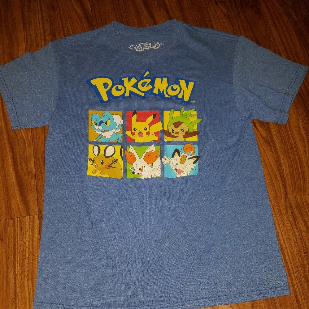 Boys L(10/12) Pokemon Blue Tshirt